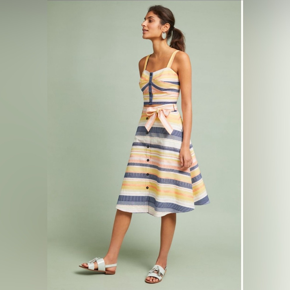 Anthropologie x Hutch Baracoa Rainbow Crop Top & Skirt Set EUC -10/12